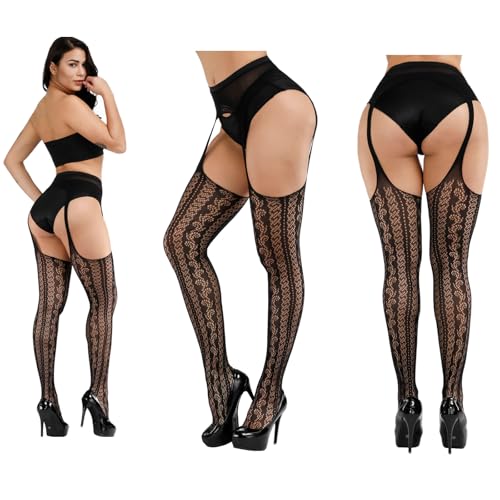 Image of DRESHOW Fishnet Garter Belt Stocking Suspender Pantyhose Tights Thigh High Pantyhose