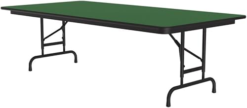 Miniatura 91 de Correll - Mesa plegable de altura ajustable y resistente, parte superior laminada de alta presión, fabricada en Estados Unidos, delantal de acero