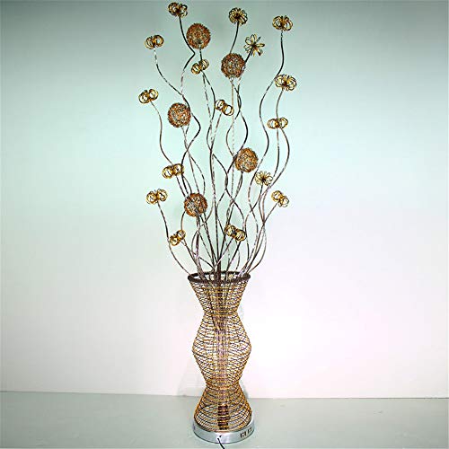 Baycheer 7 Lights Gold Dandelion And Vase Stand Up Lamp Art Deco Floor Lamp Aluminum Wire Drawing Room Led Floor Lighting For Living Room Reading Bedroom Office #TOP4