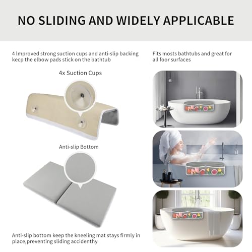 Comfortable-Bath-Kneeler-and-Elbow-Rest-Pad-Set-Bathtub-Kneeling-Pad-for-Baby-Bathing-Parents-Painless-Memory-Foam-Mat-with-Bath-Toys-Foldable-Organizer-Pockets-Quick-Drying-Easy-to-Clean-Gray