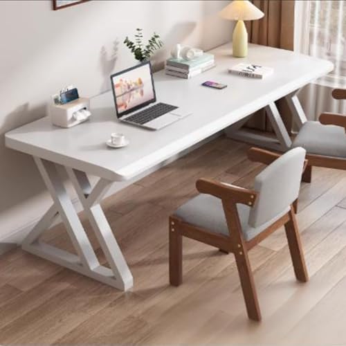 BDYSWD 無垢材パソコンデスク 勉強机 pcデスク 80×30MM厚のテーブル脚 耐荷重300kg 安定した耐荷重 強化クロスバー 天然木、環境に優しく健康的 組み立て簡単 ホームオフィス 勉強部屋 ゲーム用 大人 ワークデスク 長さ80/100/12