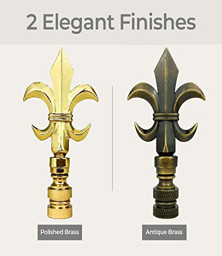 Image of Royal Designs, Inc. Fleur De Lis Finial for Lamp Shade, Polished Brass - Pack of 1