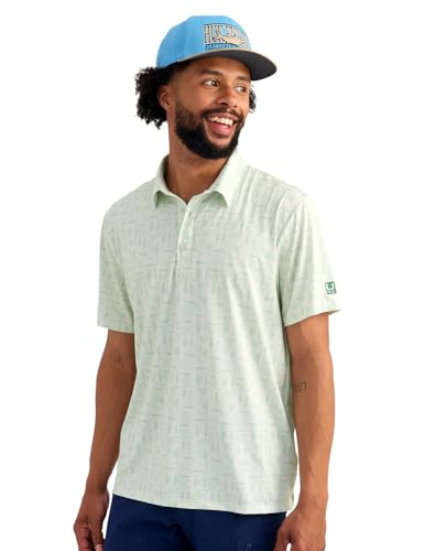 HUK Men's Pursuit Pattern, Performance Short Sleeve Polo Shirt