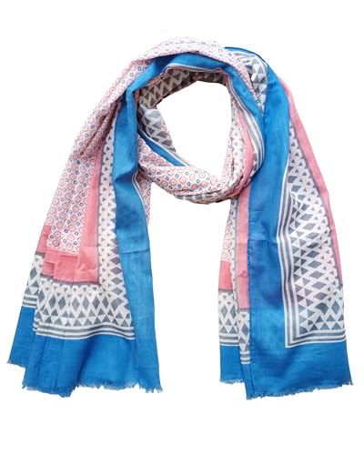 Image of Fabtone Elegant Printed Women's Scarfs |Beach Pareo | 100% Pure Soft Cotton Stole for Ladies /Girls 100x180 cms