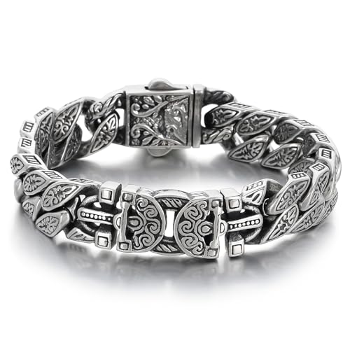 Pulsera cruz acero inoxidable para hombre 22 cm miniatura 1