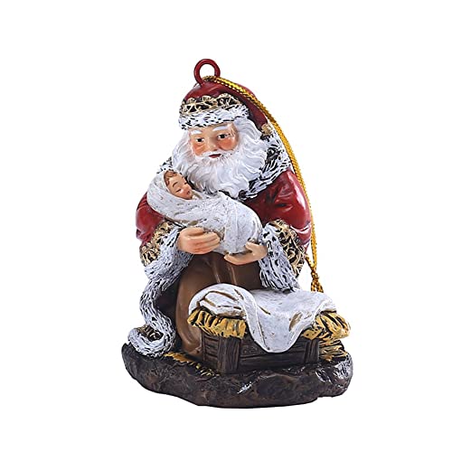 Ronlok Año Adornos de Navidad de Navidad en Resina Adornos de Papá Noel Colgante Decoración para el Hogar