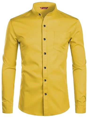 Image of Men's Slim Fit Beige Color Cotton Blend Casual Shirt