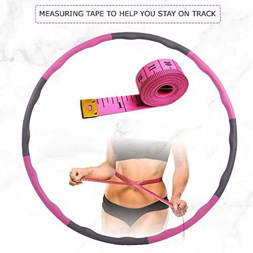 GIGGZ LIMITED Hula Hoops for Adults Exercise | 8 Segments Detachable Foam Padded Weighted Hula Hoop with Skipping Rope & Tape Measure for Indoor/Outdoor Exercise Workout Equipment