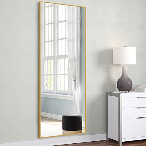 Miruo 63"X20" Mirror Full Length Wall Mirror Floor & Full Length Mirrors For Wall Decor Living Room Wall-Mounted Mirrors Body Mirror Gold Mirror Large Mirror #TOP4