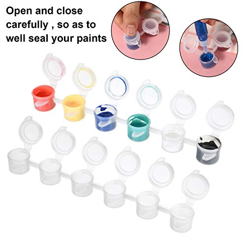 24 Strips Empty Paint Pots Acrylic Paint Container Mini Paint Pot