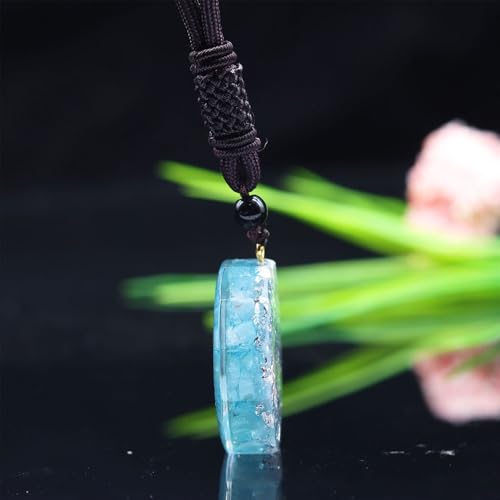 Collier amulette d'énergie Orgone en Aigue-Marine authentique - 3