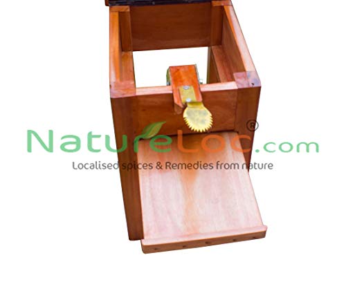 Image of NATURE LOC Wooden Stool | Box Coconut Scrapper, Stool chirava (Thenga Chirava) - Mahagony Wooden