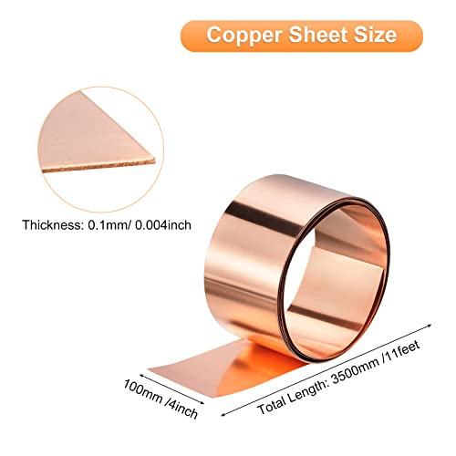 Uxcell A23033100UX0535 Copper Sheet Roll 3500Mm X 100Mm X 0.1Mm thumb #1