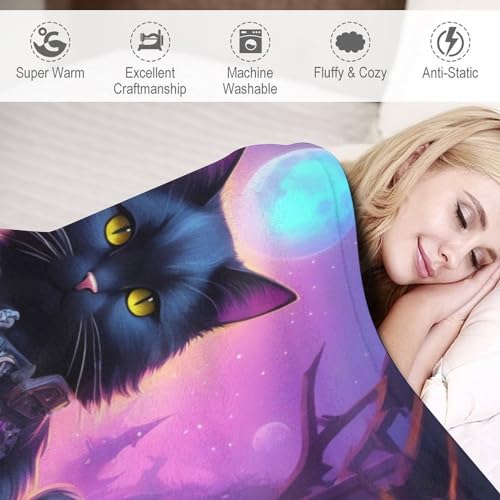 Couverture chat d'Halloween flannel contre les nuits fraîches - 4