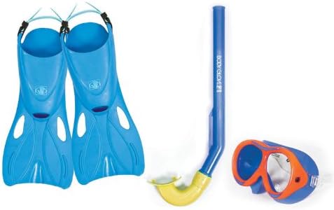 Body Glove Kid's Quest Fun Aqua Fins Set Snorkel Mask (Aqua)