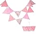 CINY 3.2 M Banderines de Tela, Banderín De Doble Cara De Algodón Estampado, Banderín De Decoración Del Hogar Para Bodas Al Aire Libre, Fiesta De Cumpleaños, Jardín De Infantes, Bandera Colgante, Rosa