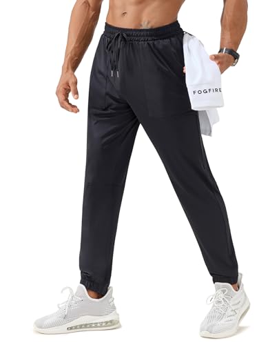 Mens Joggers with Zipper Pockets Lightweight Athletic Workout Sweatpants Quick Dry Tapered Track Pants for Running