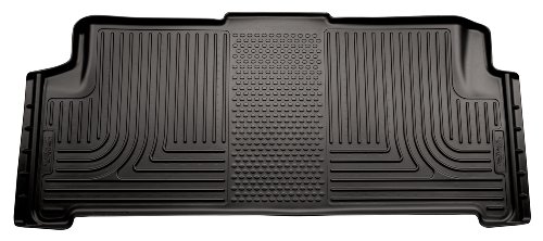 Husky Liners Weatherbeater Floor Mats | Fits 2008-2016 Chrysler Town & Country Stow-N-Go, 2008-2020 Dodge Grand Caravan Stow-N-Go | 2nd Row, 1-pc Black - 19081