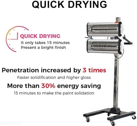 Short Wave Infrared Paint Curing Lamp, 220V Car Heater Light, Fast Curing for Auto Body Paint, Professional Paint Drying Equipment, Efficient Heat for Quick Results