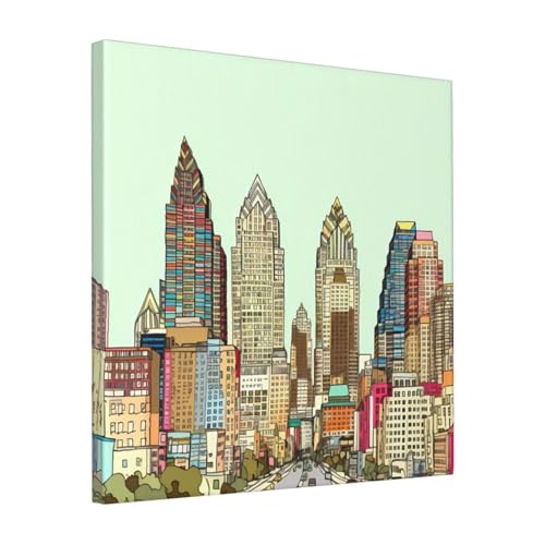 Toile Austin Texas moderne pour habiller un mur vide de bureau ou de cuisine