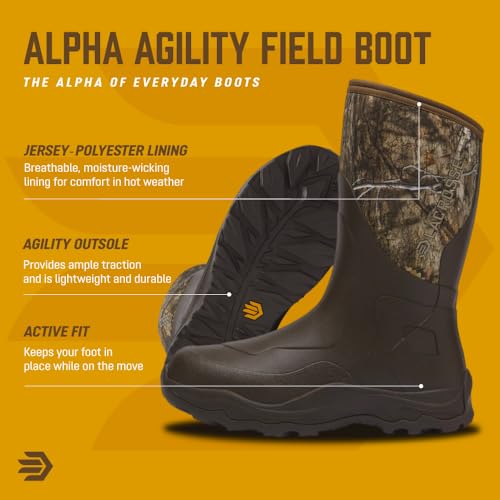 Image of LaCrosse Alpha Agility Field Boot for Men - Hunting Shoes with Jersey /Polyester Lining, Active Fit, Kick-Off Heel Plate, Non-Insulated
