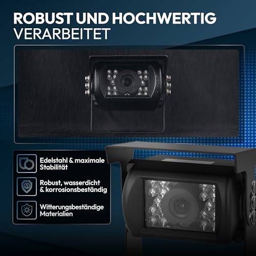 VSG24 Rückfahrkamera 7' Camper-Set inkl. Kamera, Monitor, Kabel - Wasserdicht Nachtsicht 12V-24V...