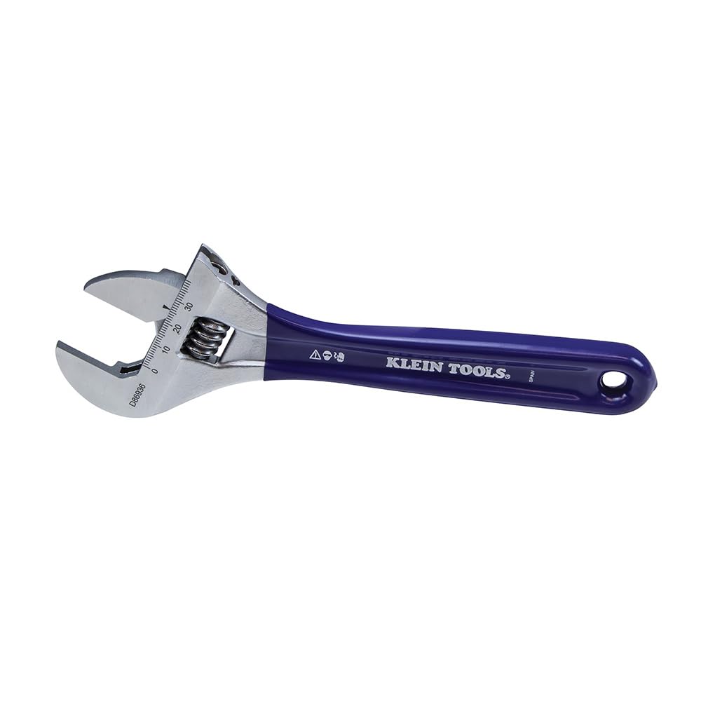 KLEIN TOOLS D86936 Adjustable Wrench, Forged with Slimmer Jaw and a High Polish Chrome Finish, 8-inch, Blue - Image 4