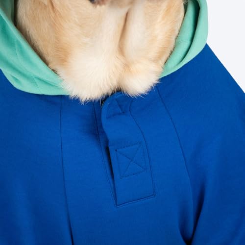 Image of HUFT Spoilt Sweet Colour Block Hoodie - Navy Blue (2XL) | Cozy Winter Clothes & Hoodie for Extra-Large Dogs | Stylish Sweatshirt for Labradors,Golden Retrievers & Large Breeds | Perfect Winter Outfit
