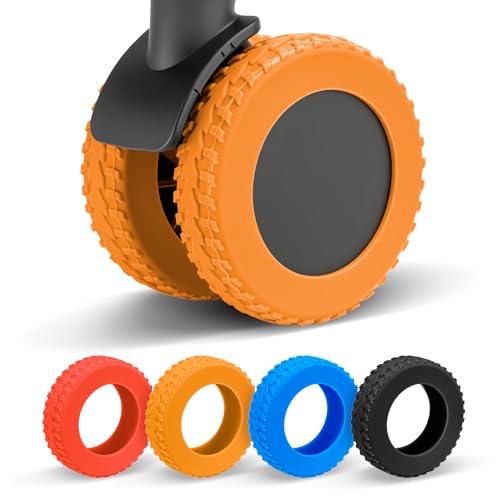 BCAVME 2026 Upgraded 8 Pcs Luggage Wheel Covers Silicone Protective Covers for 2-2.4 Suitcases Spinner Wheel Wear-Resistant Anti-Noise Thickened Protector Travel Accessories (Orange)
