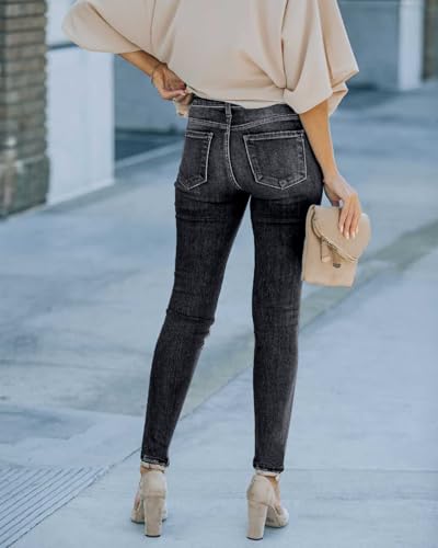 Women's Boyfriend Skinny Jeans Ripped Stretchy Denim Pants3