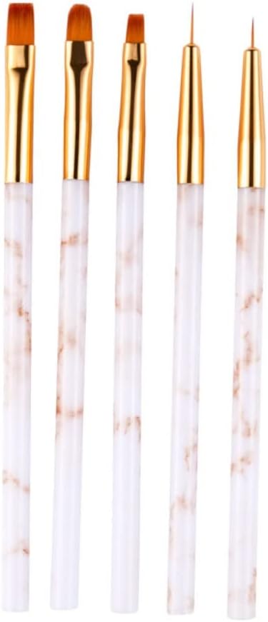 ネイルアートブラシプラスチック彫刻花ペンゲル描画研磨 3D デザイン塗装ライナーラウンドチップマニキュア 5 ピース/セットツール