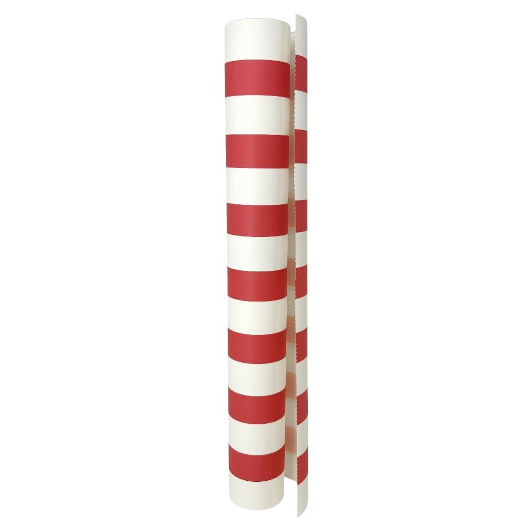 Kitchen Papers Camino de Mesa de Papel Rojo Rayas (25 ft American Made