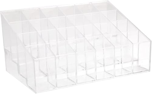 LOLIPPYY Ranura de acrílico transparente maquillaje lápiz labial estante organizador duradero acrílico duro cosmético titular para uso profesional