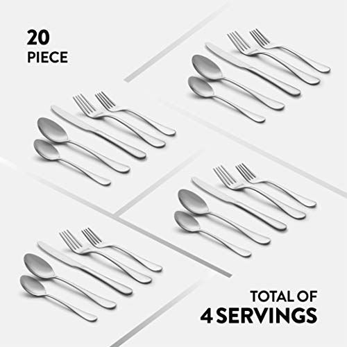 20-Piece-Stainless-Steel-Silverware-Set-Attractive-Mirror-Finished-Flatware-Set-Serving-for-4-Classic-Cutlery-set-for-HomeRestaurant-Includes-Spoons-Forks-Knifes-Dishwasher-Safe-Utensils 20-Piece-Stainless-Steel-Silverware-Set-Attractive-Mirror-Finished-Flatware-Set-Serving-for-4-Classic-Cutlery-set-for-HomeRestaurant-Includes-Spoons-Forks-Knifes-Dishwasher-Safe-Utensils