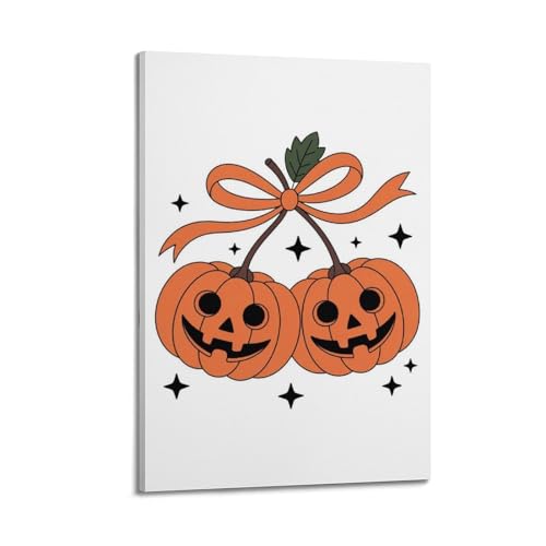 Toile avec nœud d'Halloween et citrouille QXYUIN peinture haut de gamme