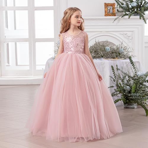 Flower Girl Dress Fancy Elegant Tulle Wedding Party Birthday Princess Bridesmaid Communion Pageant Gown Maxi2