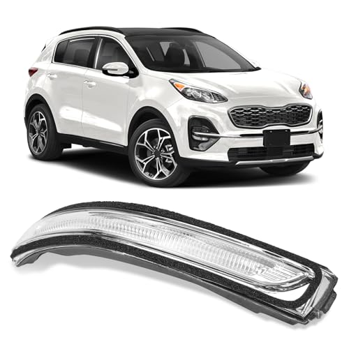 Attisfiera Right Drivers Side Wing Mirror Indicator for Sportage 2015-2022 Turn Signal LightRepeater Lens Light with LED Bulbs