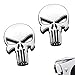Yuemuop 2 Stück Totenkopf Skull Auto Silber, Autoaufkleber Punisher Skull, Punisher Skull Sticker, 3D-Metall-Aufkleber für Autos Motorrad Fahrzeug Dekoration