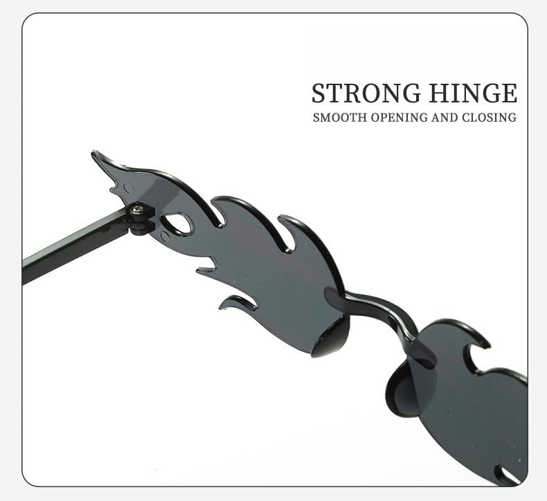 4 Pcs Fire Flame Sunglasses Women Men Halloween Fire Shaped Glasses cosplay Accessory Party Eyewear - Image 5