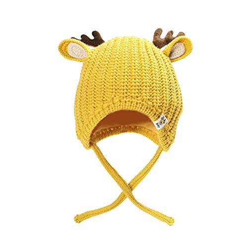 SOIMISS Berretto Beanie in Corno di Renna per Bambini Cappelli Invernali Caldi Lavorati a Maglia Adorabile Cappello Alluncinetto con Paraorecchie Regalo di Natale per Bambina Ragazzo