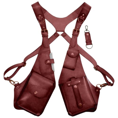Bolso de cartera medieval con arnés de doble hombro para cosplay y camping