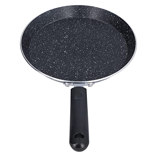 Masyrt Sartén de 6 pulgadas con base plana, sartén para tortitas, sartén médica de piedra para cocinas de inducción de cocina (negro)