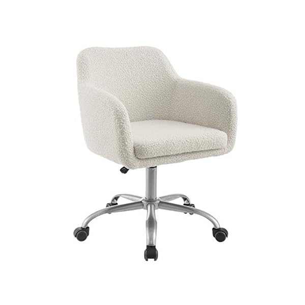 Linon Home Decor Products Linon Brooklyn Sherpa Office Chair, Ivory