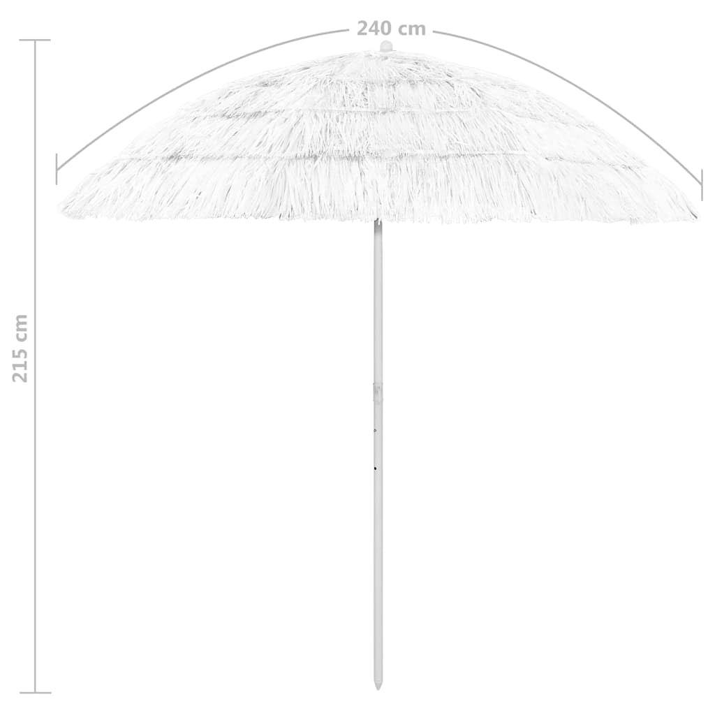 Sombrilla de Playa Hawaii con Protección UV y Función de Inclinación, Varilla Resistente y Clavo de Soporte Fijo, Perfecta para Bloquear Rayos Solares, Montaje en Soporte