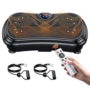 Vibration Plate Exercise Machine Weight Loss, Full Body Vibration Plate for Lymphatic Drainage, 180 Adjustable Speeds Vibrating Plate 400 Lbs Capacity