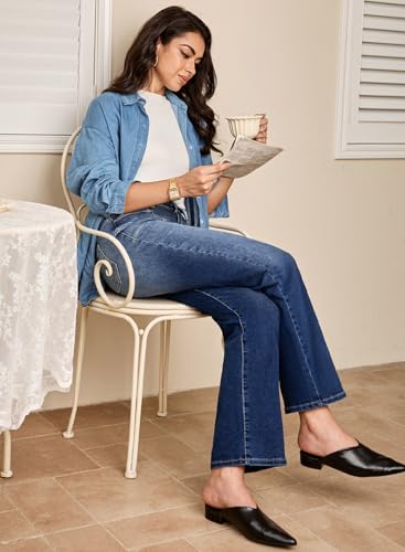 Astylish Womens Wide Leg Jeans High Waisted Stretchy Buttoned Denim Pants Trendy 2025 with Pocket3