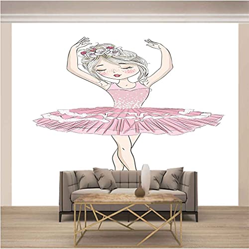 Papier peint canevas 3D danseuse rose : impression d'art moderne haute définition - 3