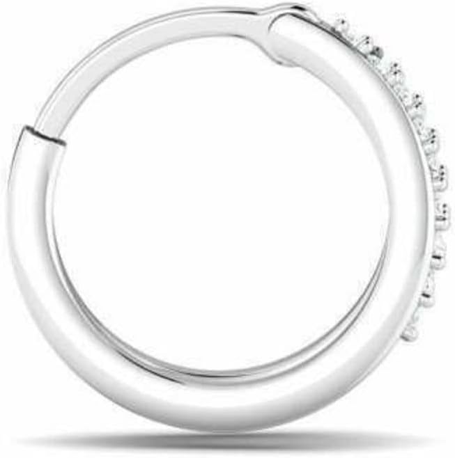 0.40Ct Created Round Cut White Diamond in 925 Sterling Silver 14K White Gold Over Diamond Solitaire Hoop Nose Pin for Women's