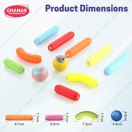Image of Chanak 76 PCS Magnetic Sticks Building Blocks for Kids & Toddlers - Magnet Stick with Balls, Educational STEM Learning Safe Magnet Stick Construction - Montessori Magnetic Toy for Boys & Girls Age 3+