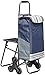 Produktbild MUY Shopping Trolley Treppen Einkaufswagen Einkaufswagen Einkaufswagen Mit Hocker Sitz Kleine Zugwagen Klappstange Altwagen Trolley Warenkorb (Farbe: blau)-Blau